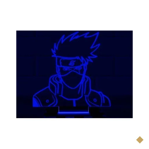 Luminária Led 3D Kakashi Naruto Abajur - Azul