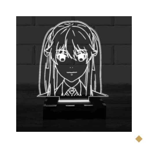 Luminária Led 3D Kakegurui Yumeko Abajur - Branco