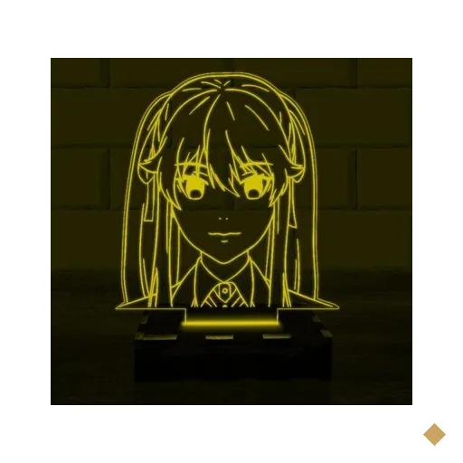 Luminária Led 3D Kakegurui Yumeko Abajur - Amarelo