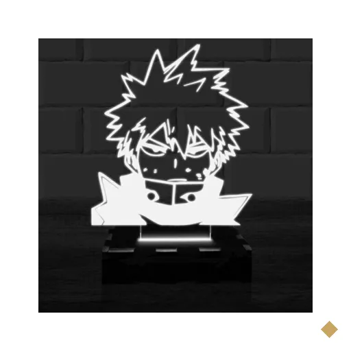 Luminária Led 3D Katsuki Boku No Hero - Branco