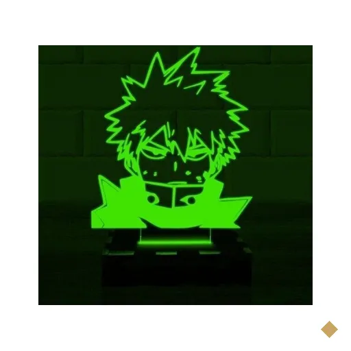 Luminária Led 3D Katsuki Boku No Hero - Verde