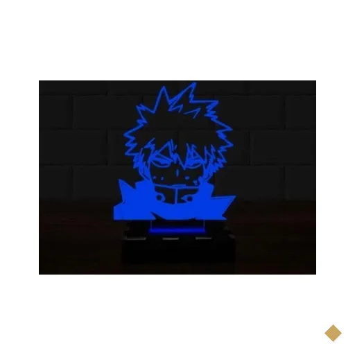 Luminária Led 3D Katsuki Boku No Hero 16 Cores e Controle