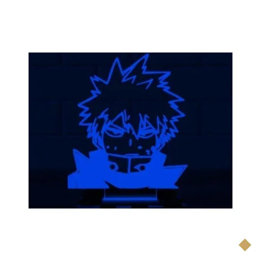 Luminária Led 3D Katsuki Boku No Hero - Azul