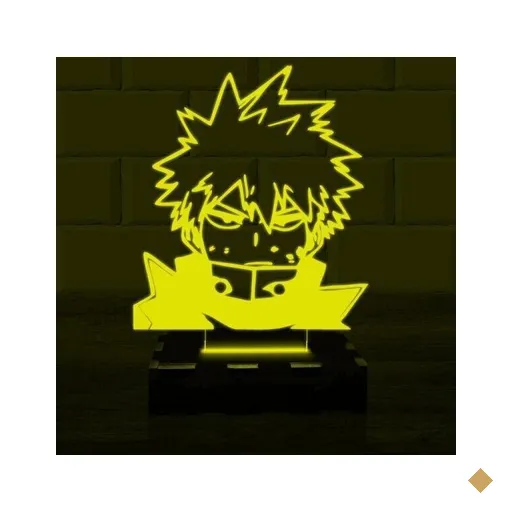Luminária Led 3D Katsuki Boku No Hero - Amarelo