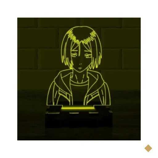 Luminária Led 3D Kenma Haikyuu Abajur - Amarelo