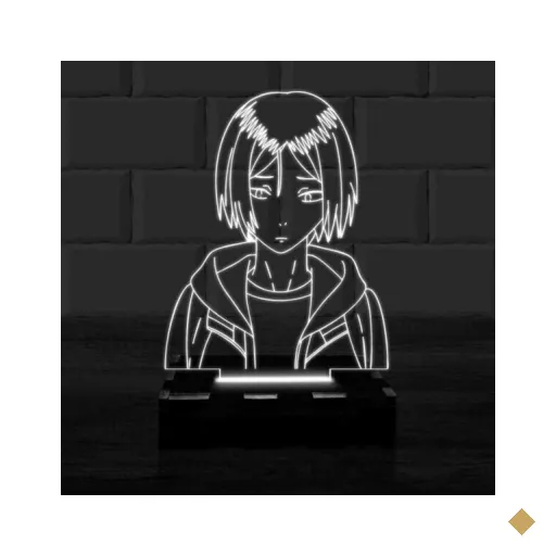 Luminária Led 3D Kenma Haikyuu Abajur - Branco