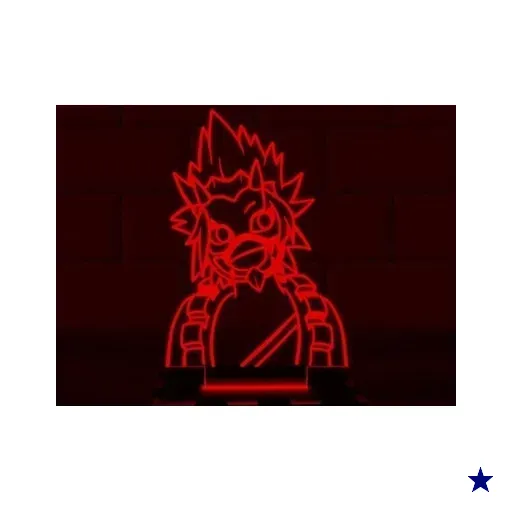 Luminária Led 3D Kirishima Boku No Hero - Vermelho