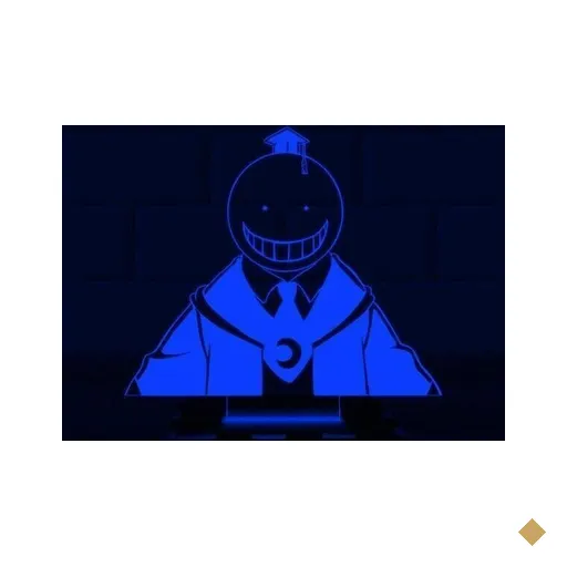 Luminária Led 3D Koro Sensei Anime Abajur - Azul
