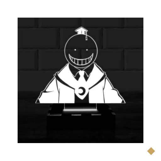 Luminária Led 3D Koro Sensei Anime Abajur - Branco