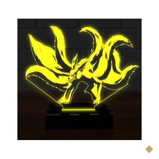 Luminária Led 3D Kurama Naruto 16 Cores e Controle