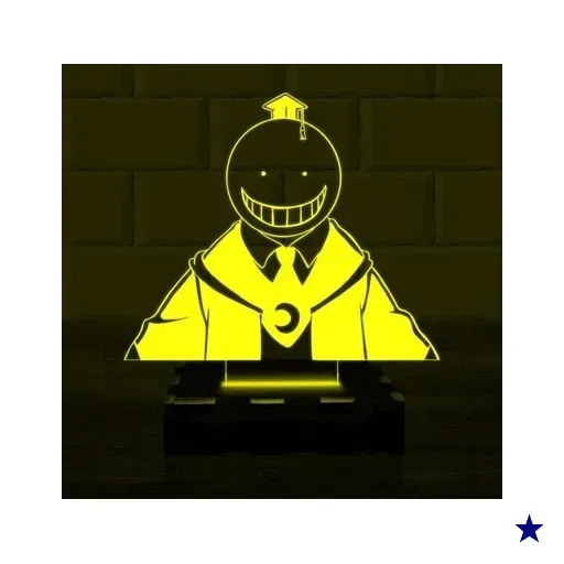 Luminária Led 3D Koro Sensei Anime Abajur - Amarelo