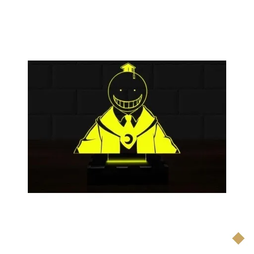 Luminária Led 3D Koro Sensei Anime Abajur 16 Cores e Controle