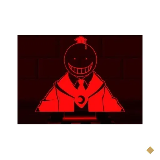 Luminária Led 3D Koro Sensei Anime Abajur - Vermelho