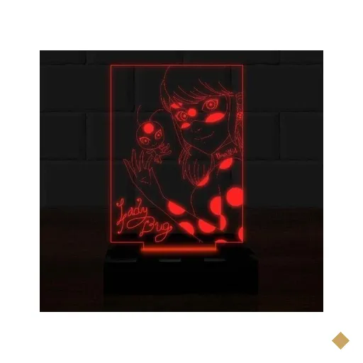 Luminária Led 3D Lady Bug Abajur 16 Cores e Controle