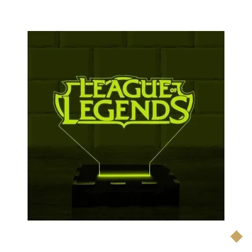 Luminária Led 3D League of Legends LOL - Amarelo