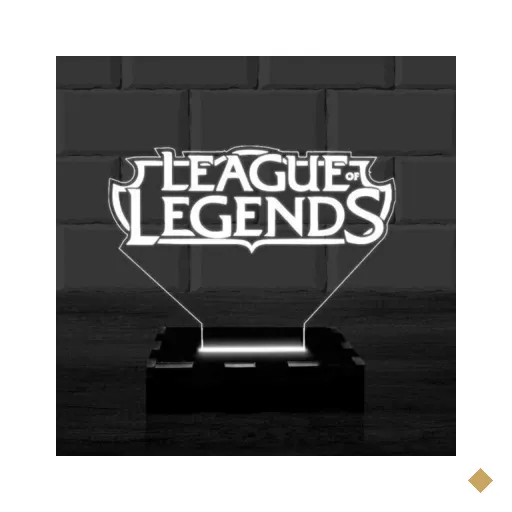 Luminária Led 3D League of Legends LOL - Branco