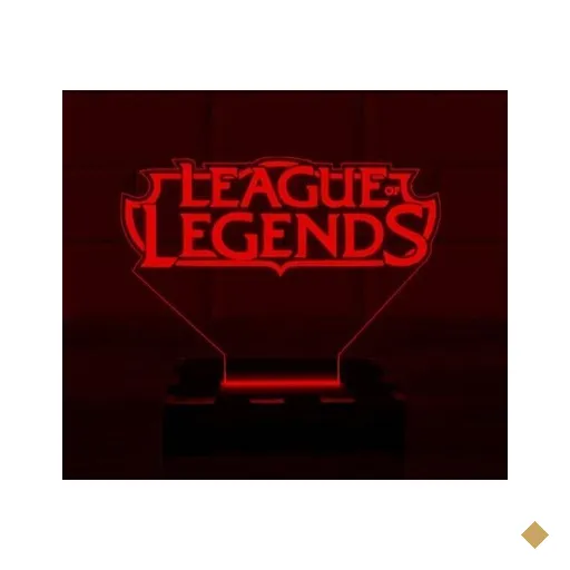 Luminária Led 3D League of Legends LOL - Vermelho
