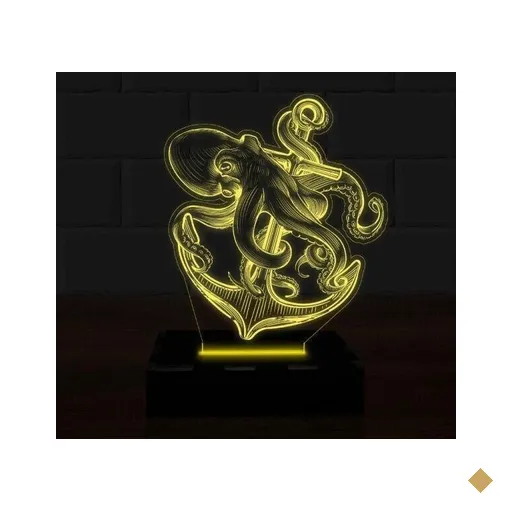 Luminária Led 3D Lula Abajur 16 Cores e Controle 2