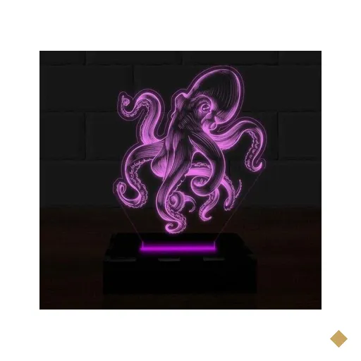 Luminária Led 3D Lula Abajur 16 Cores e Controle 3