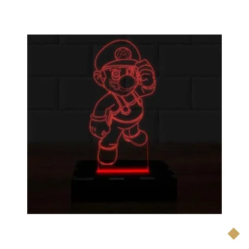 Luminária Led 3D Mario Bros Abajur 16 Cores e Controle 2