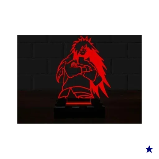 Luminária Led 3D Madara Uchiha Naruto 16 Cores e Controle