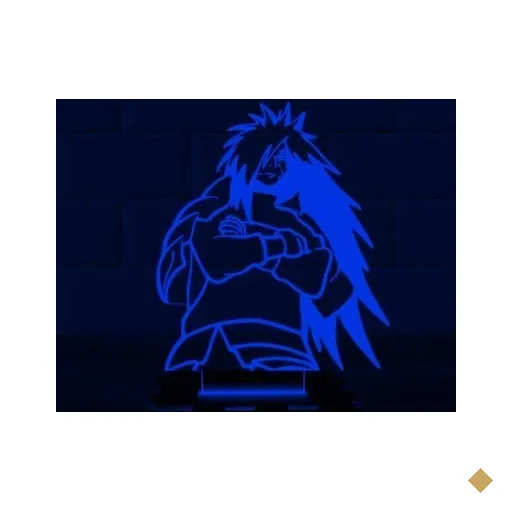 Luminária Led 3D Madara Uchiha Naruto - Azul