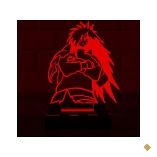Luminária Led 3D Madara Uchiha Naruto - Vermelho