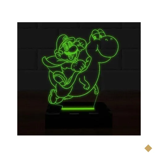 Luminária Led 3D Mario Bros Abajur 16 Cores e Controle 1