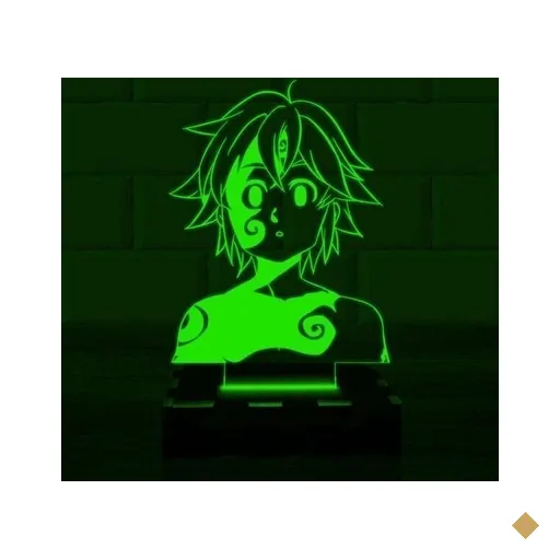 Luminária Led 3D Meliodas Nanatsu No Taizai - Verde