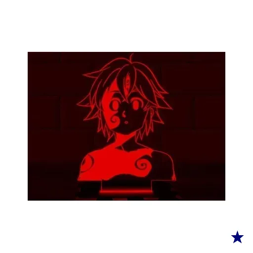 Luminária Led 3D Meliodas Nanatsu No Taizai - Vermelho