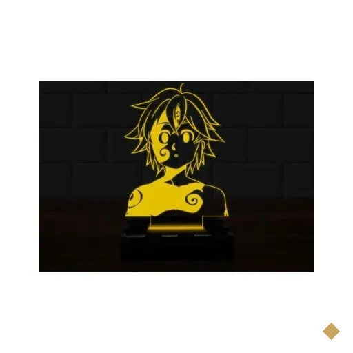 Luminária Led 3D Meliodas Nanatsu No Taizai 16 CoresControle