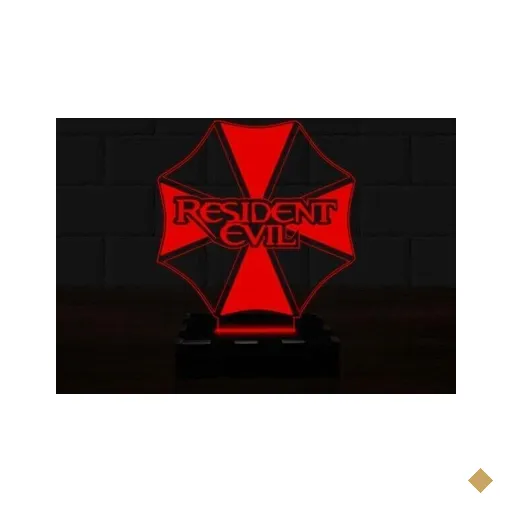 Luminária Led 3D Resident Evil Umbrella 16 Cores e Controle