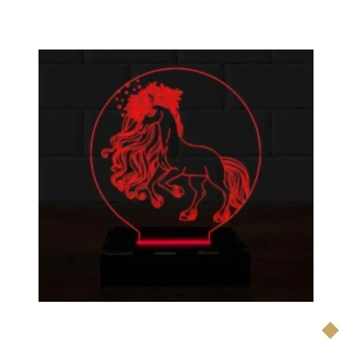 Luminária Led 3D Ponei Unicornio 16 Cores e Controle