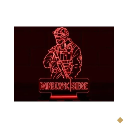 Luminária Led 3D Rainbow Six Siege Abajur - Vermelho