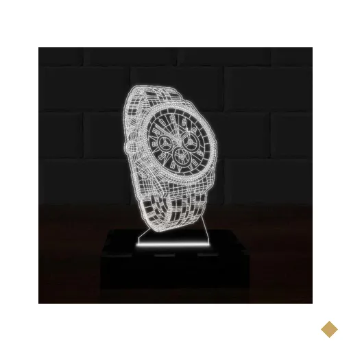 Luminária Led 3D Relógio Abajur 16 Cores e Controle