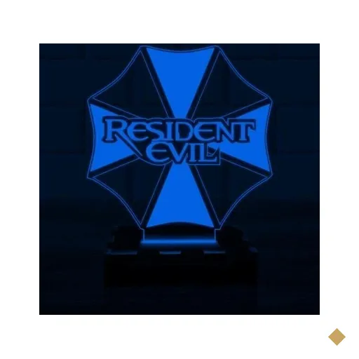 Luminária Led 3D Resident Evil Umbrella - Azul