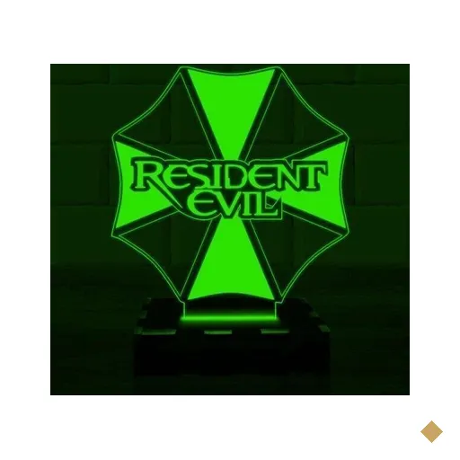 Luminária Led 3D Resident Evil Umbrella - Verde