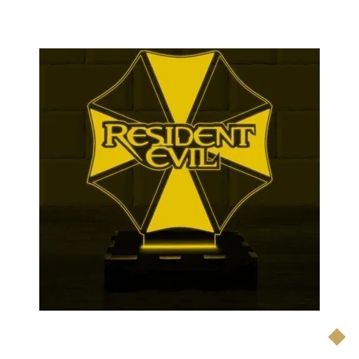 Luminária Led 3D Resident Evil Umbrella - Amarelo
