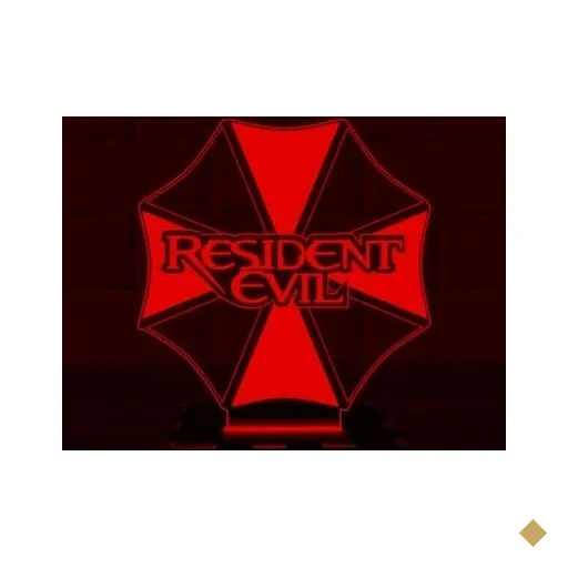 Luminária Led 3D Resident Evil Umbrella - Vermelho