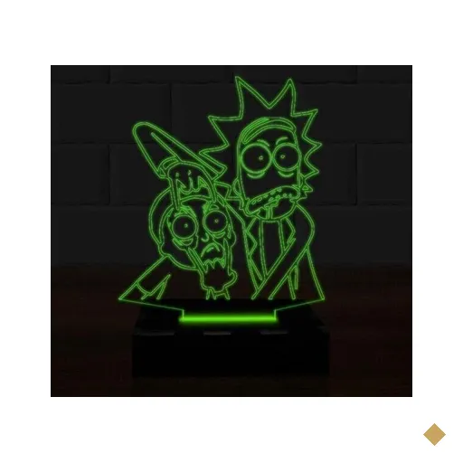 Luminária Led 3D Rick E Morty 16 Cores e Controle 2