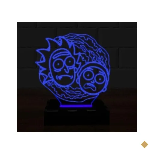 Luminária Led 3D Rick E Morty 16 Cores e Controle 1