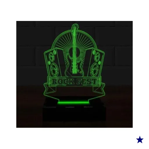 Luminária Led 3D Rock Abajur 16 Cores e Controle 1