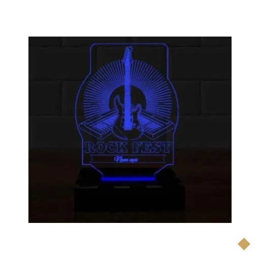 Luminária Led 3D Rock Abajur 16 Cores e Controle 2