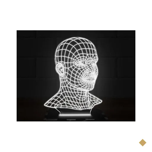 Luminária Led 3D Rosto Busto Abajur 16 Cores e Controle 1
