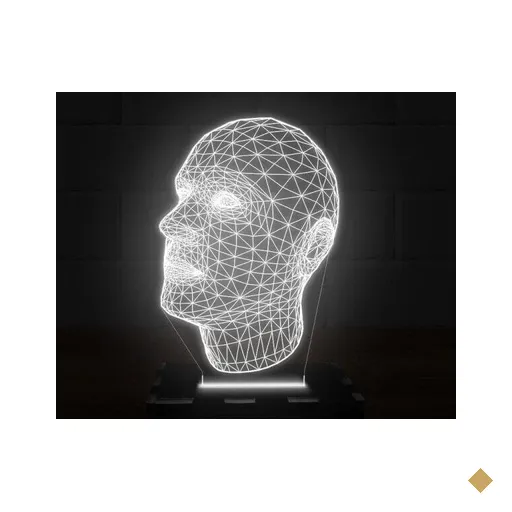 Luminária Led 3D Rosto Busto Abajur 16 Cores e Controle 2
