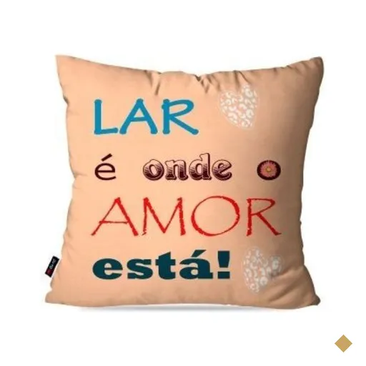Almofada Decorativa Avulsa Salmão Frases Lar Amor 45x45cm