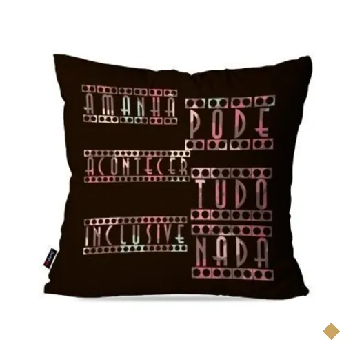 Almofada Decorativa Avulsa Roxo Frases Amanhã Pode 45x45cm