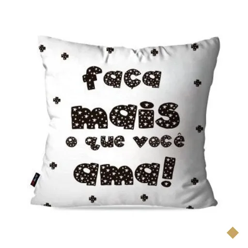 Almofada Decorativa Avulsa Branco Frases Faça Mais 60x60cm