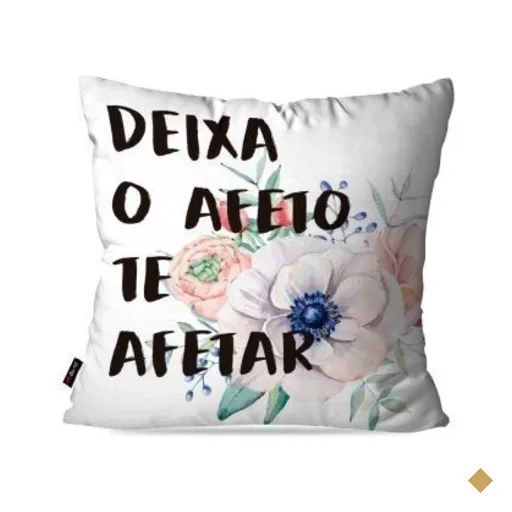 Almofada Decorativa Avulsa Branco Frases Afeto 60x60cm