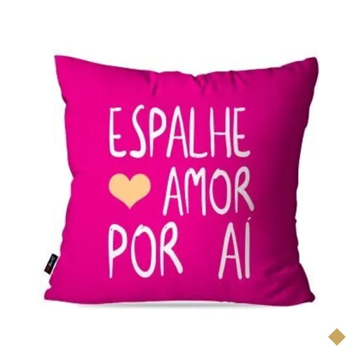 Almofada Decorativa Avulsa Pink Frases Espalhe Por Aí 45x45cm